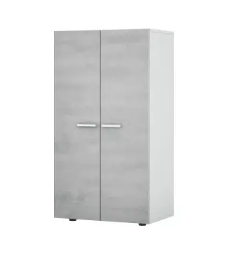 CLOE Zapatero-armario (6 baldas) Blanco/Cemento