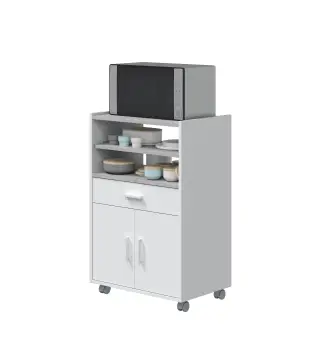 CHEFF Mueble microondas 1c+2p Blanco Artik/Cemento