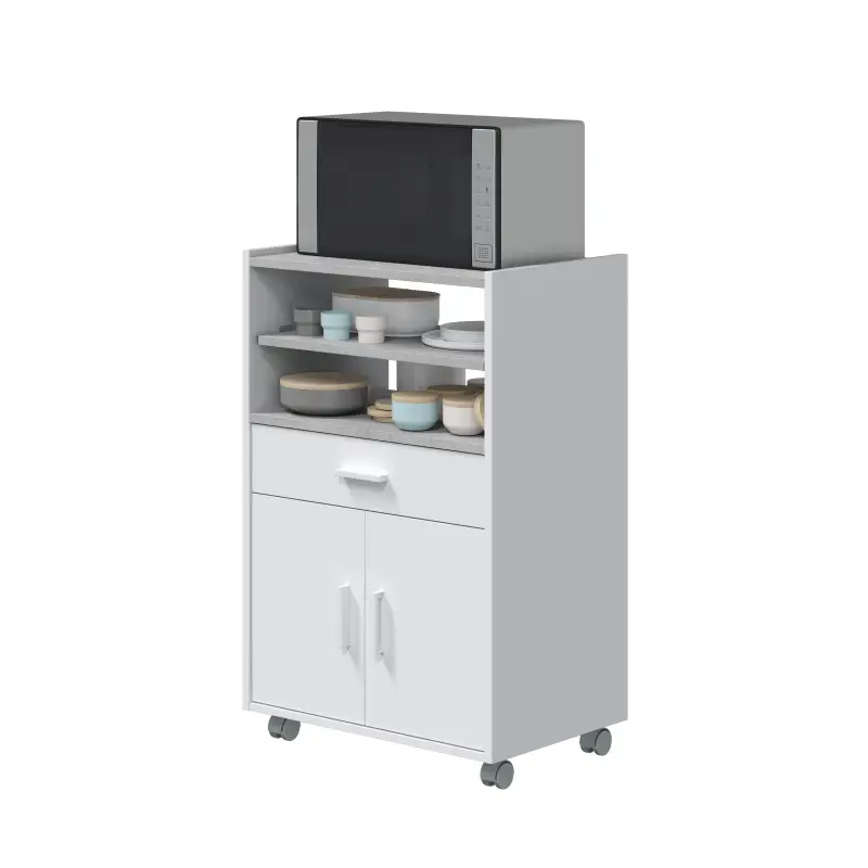 CHEFF Mueble microondas 1c+2p Blanco Artik/Cemento