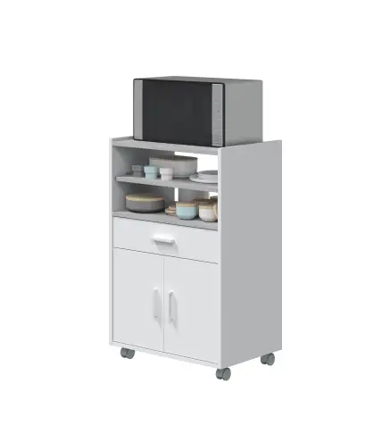 CHEFF Mueble microondas 1c+2p Blanco Artik/Cemento