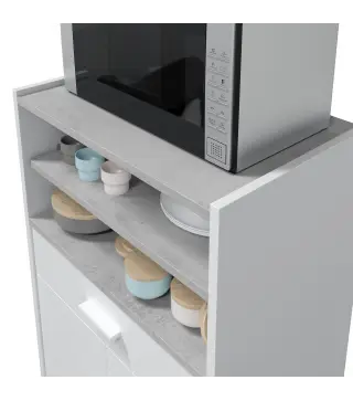 CHEFF Mueble microondas 1c+2p Blanco Artik/Cemento