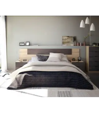 NOON Cabezal + 2 mesitas 2 cajones R.Canadian/Oxido