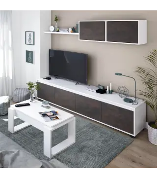 HOME Salón TV Blanco Artik/Oxido