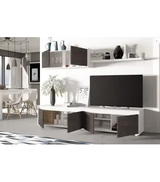 HOME Salón TV Blanco Artik/Oxido
