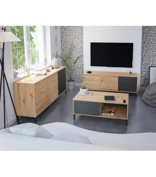 URBAN PLUS Mueble TV 2p+2c R.Nodi/Gris Antracita