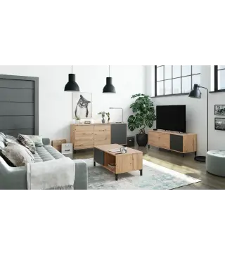 URBAN PLUS Mueble TV 2p+2c R.Nodi/Gris Antracita