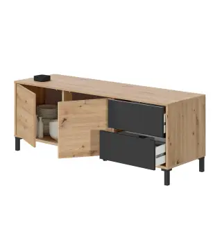 URBAN PLUS Mueble TV 2p+2c R.Nodi/Gris Antracita