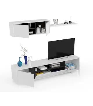 VARYS Salón TV Bl.Brillo/Gris Gu