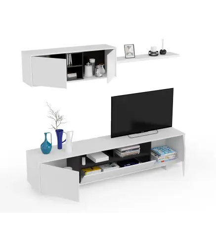 VARYS Salón TV Bl.Brillo/Gris Gu