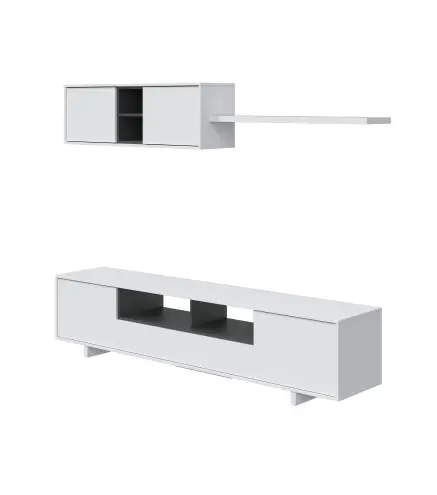 VARYS Salón TV Bl.Brillo/Gris Gu