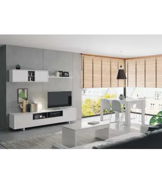 VARYS Salón TV Bl.Brillo/Gris Gu