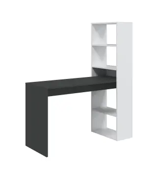 GIO PLUS Mesa + estanteria Bl.Artik/Gris Antracita