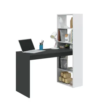 GIO PLUS Mesa + estanteria Bl.Artik/Gris Antracita