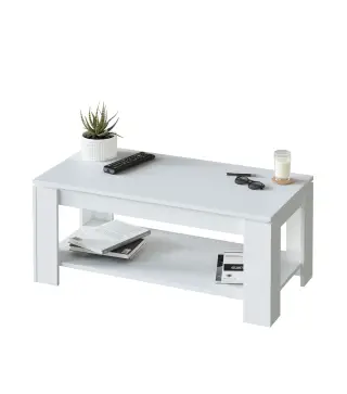 FLOW Mesa centro elevable Blanco Artik