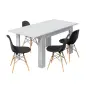 PRACTICO Mesa de comedor 90x140-190 EXTENSIBLE Blanco Brillo