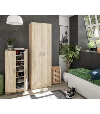 USE armario 2p con estantes Roble Canadian