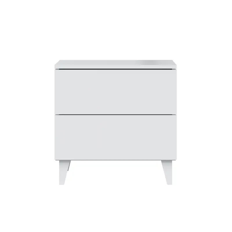 DIVA Mesita 2 cajones + 4 patas Blanco Brillo