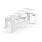FUNZIONALE CONSOLA comedor 90x50-237 EXTENSIBLE Blanco Brillo