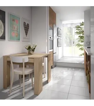 FUNZIONALE CONSOLA comedor 90x50-237 EXTENSIBLE Roble Canadian