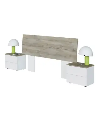 OIKOS Cabezal + 2 mesitas (2C) Bl.Artik/Roble Alaska