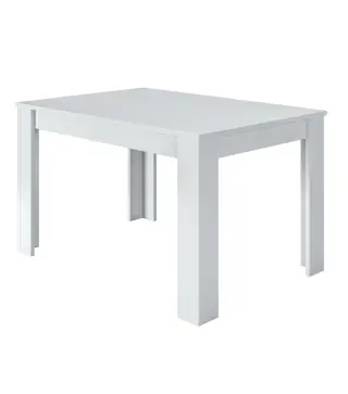 PRACTICO Mesa de comedor 90x140-190 EXTENSIBLE Blanco Brillo