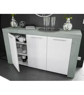 URBAN Buffet 3 puertas Cemento/ Bl. Artik
