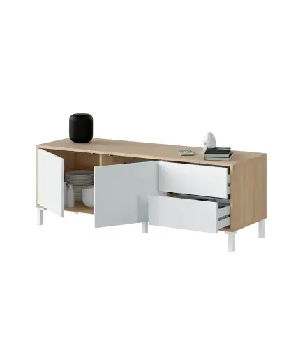 URBAN PLUS Mueble TV 2p+2c R.Canadian/Bl.Artik