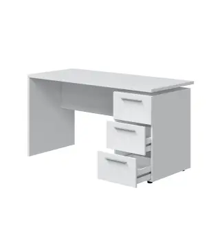 THEON Mesa despacho 3 cajones Blanco Artik