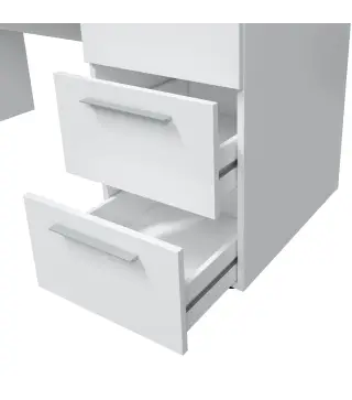 THEON Mesa despacho 3 cajones Blanco Artik