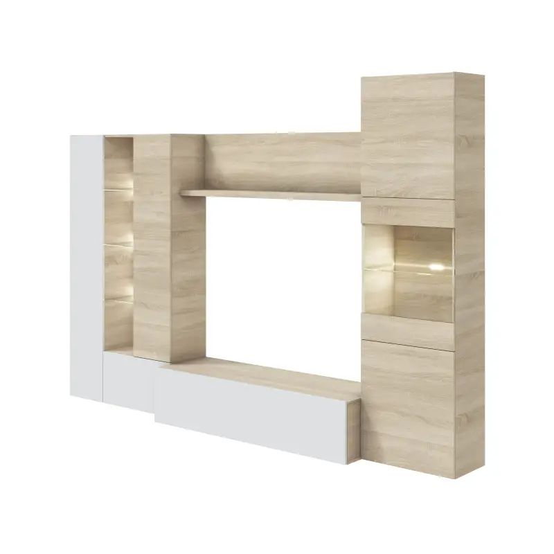 DISEGNO Salón compacto 260 Roble Canadian/Bl.Brillo