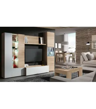 DISEGNO Salón compacto 260 Roble Canadian/Bl.Brillo