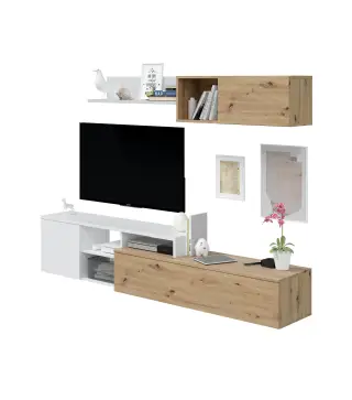 NEXO PLUS Salón TV Roble Nodi/Bl.Artik