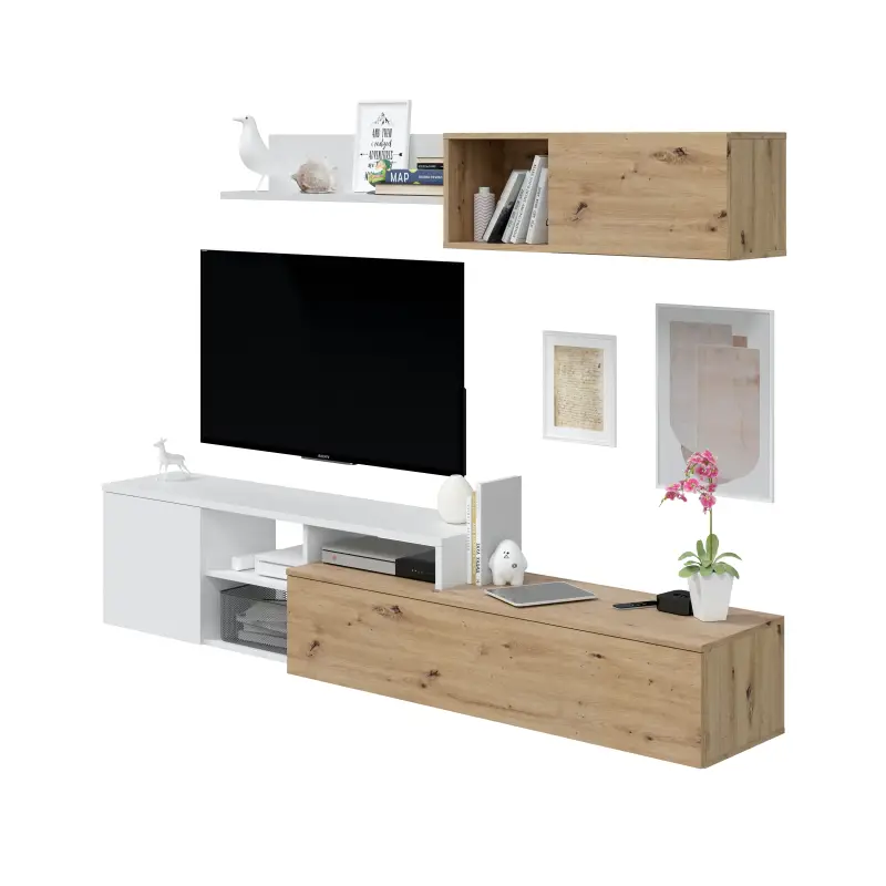NEXO PLUS Salón TV Roble Nodi/Bl.Artik