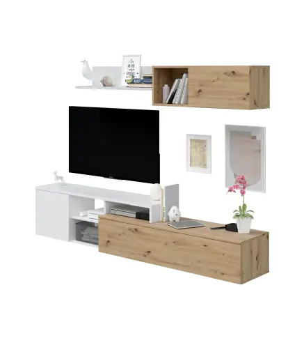 NEXO PLUS Salón TV Roble Nodi/Bl.Artik