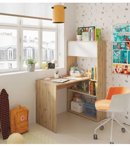 DUO Mesa escritorio-estanteria (vertical-horizontal) R.Nodi/Bl.Artik