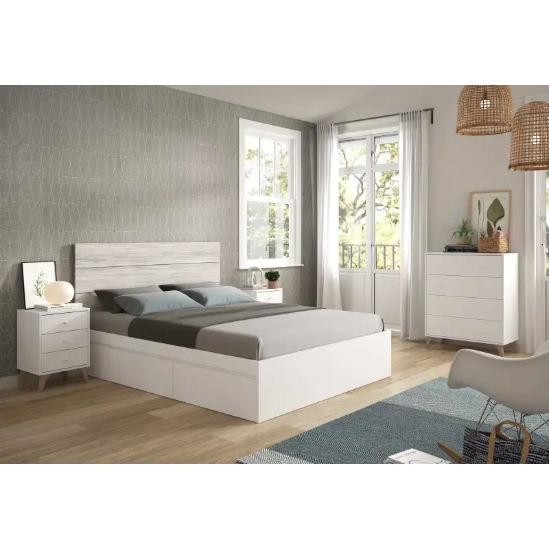 DREAMS Cabezal + 2 mesitas (3C) Bl.Artik/Bl.Velho