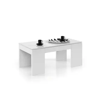 FLOW Mesa centro elevable Blanco Brillo