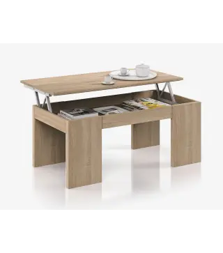 FLOW Mesa centro elevable Roble Canadian