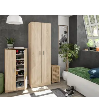 USE armario 2p con estantes Roble Canadian