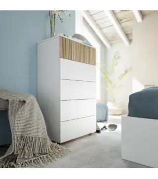 TEMPUS Sinfonier 5 cajones Blanco Artik/Natur