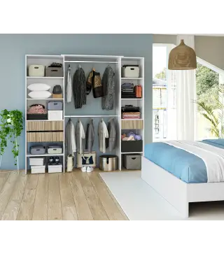 TEMPUS Vestidor 3 cajones Blanco Artik/Natur