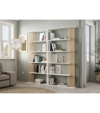 LORAS Estanteria Blanco Artik/Roble Canadian