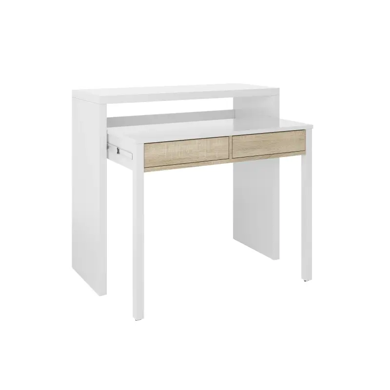 TYRION Consola escritorio Roble Canadian/Blanco Artik