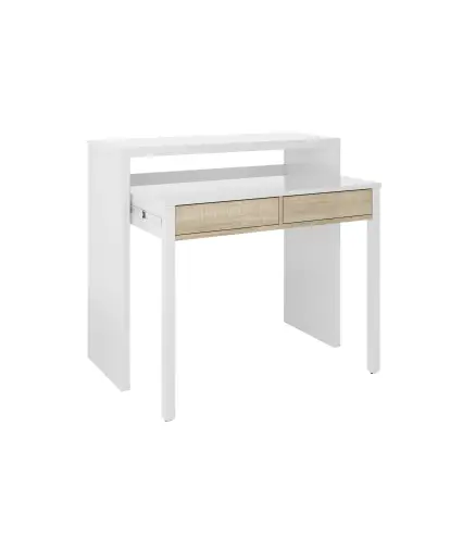 TYRION Consola escritorio Roble Canadian/Blanco Artik