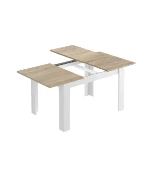 PRACTICO Mesa de comedor 90x140-190 EXTENSIBLE Roble Canadian/Blanco Artik