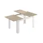 PRACTICO Mesa de comedor 90x140-190 EXTENSIBLE Roble Canadian/Blanco Artik