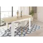 PRACTICO Mesa de comedor 90x140-190 EXTENSIBLE Roble Canadian/Blanco Artik
