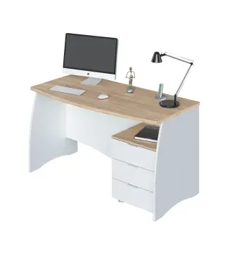 ARGON Mesa despacho con buc Blanco Artik/Roble Canadian