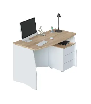 ARGON Mesa despacho con buc Blanco Artik/Roble Canadian