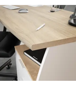 ARGON Mesa despacho con buc Blanco Artik/Roble Canadian